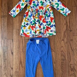 Hanna Andersson colorful skater dress and matching leggings - great condition!